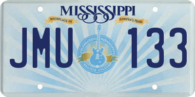 MS license plate JMU133