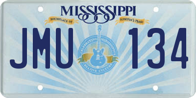 MS license plate JMU134