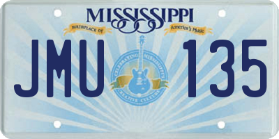 MS license plate JMU135