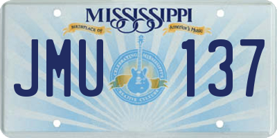 MS license plate JMU137