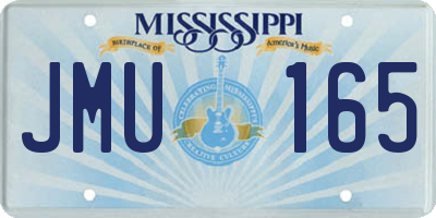 MS license plate JMU165