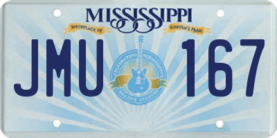 MS license plate JMU167