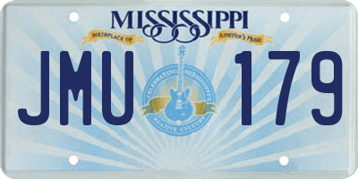 MS license plate JMU179