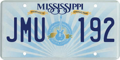 MS license plate JMU192