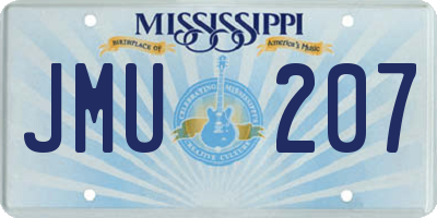 MS license plate JMU207