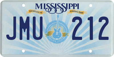 MS license plate JMU212