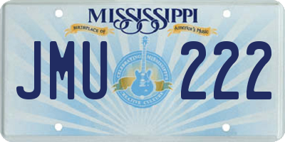 MS license plate JMU222