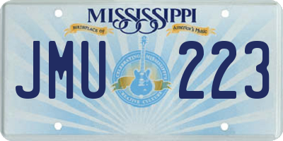 MS license plate JMU223