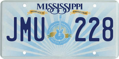 MS license plate JMU228