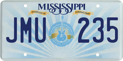 MS license plate JMU235