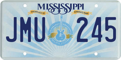 MS license plate JMU245