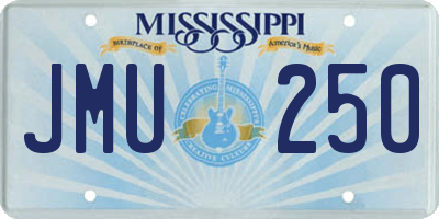 MS license plate JMU250
