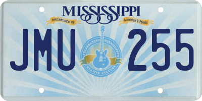 MS license plate JMU255