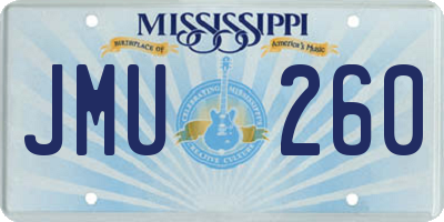 MS license plate JMU260
