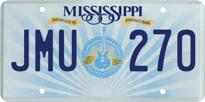 MS license plate JMU270