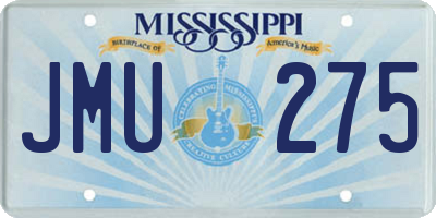 MS license plate JMU275