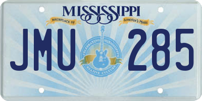MS license plate JMU285
