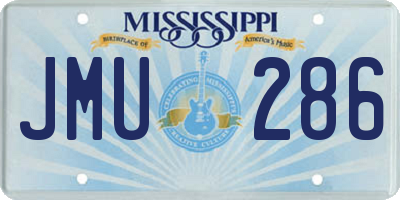 MS license plate JMU286