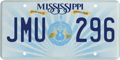 MS license plate JMU296