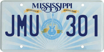 MS license plate JMU301