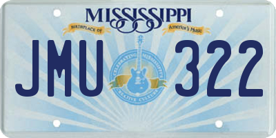 MS license plate JMU322