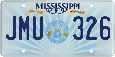 MS license plate JMU326
