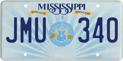 MS license plate JMU340