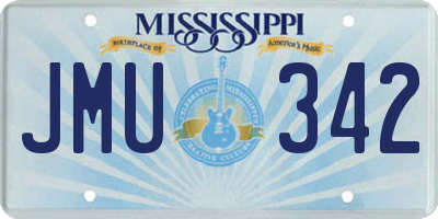 MS license plate JMU342