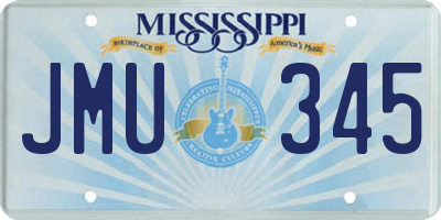 MS license plate JMU345