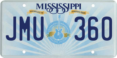 MS license plate JMU360