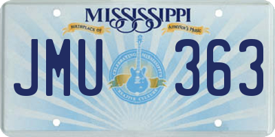 MS license plate JMU363