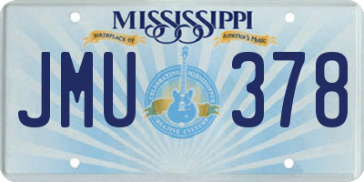 MS license plate JMU378