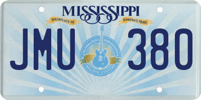 MS license plate JMU380