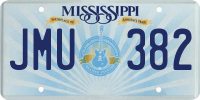 MS license plate JMU382