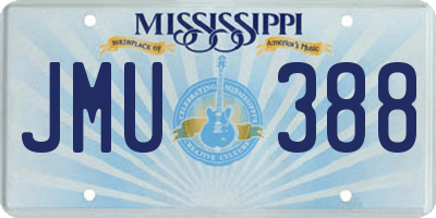MS license plate JMU388