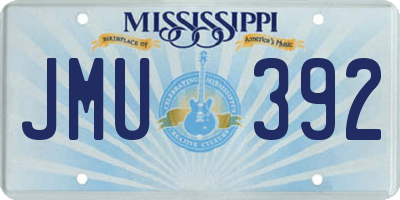 MS license plate JMU392