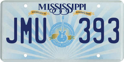 MS license plate JMU393