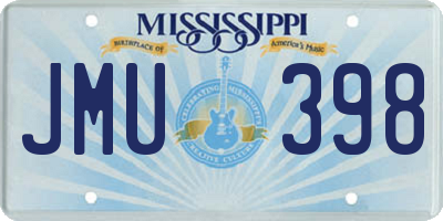 MS license plate JMU398