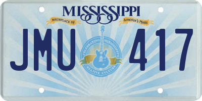 MS license plate JMU417