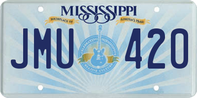 MS license plate JMU420