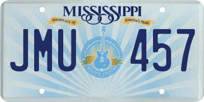 MS license plate JMU457