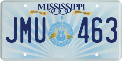 MS license plate JMU463