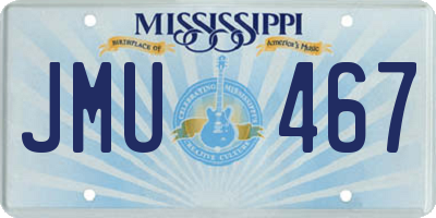 MS license plate JMU467