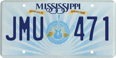 MS license plate JMU471