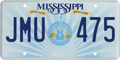 MS license plate JMU475