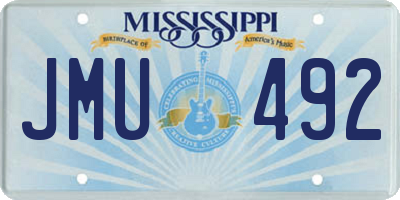 MS license plate JMU492