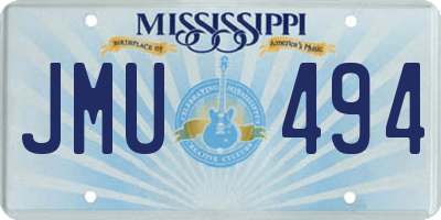 MS license plate JMU494