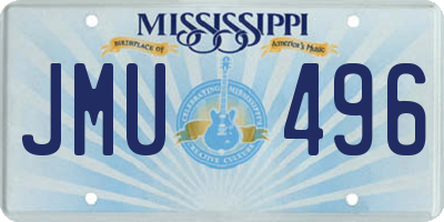 MS license plate JMU496