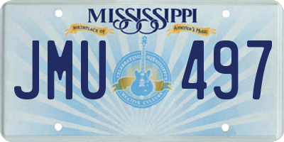 MS license plate JMU497