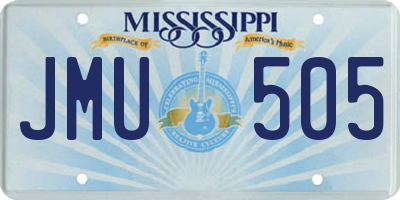 MS license plate JMU505